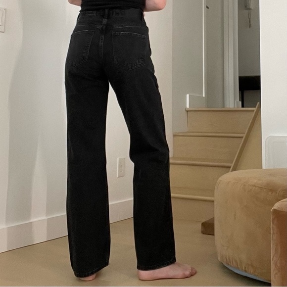 Zara ZW The Straight Jeans in Black Size 6 - Picture 3 of 5